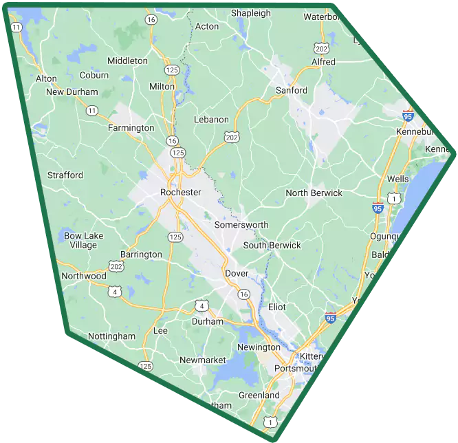 Dover Roofing LLC Service Area Map