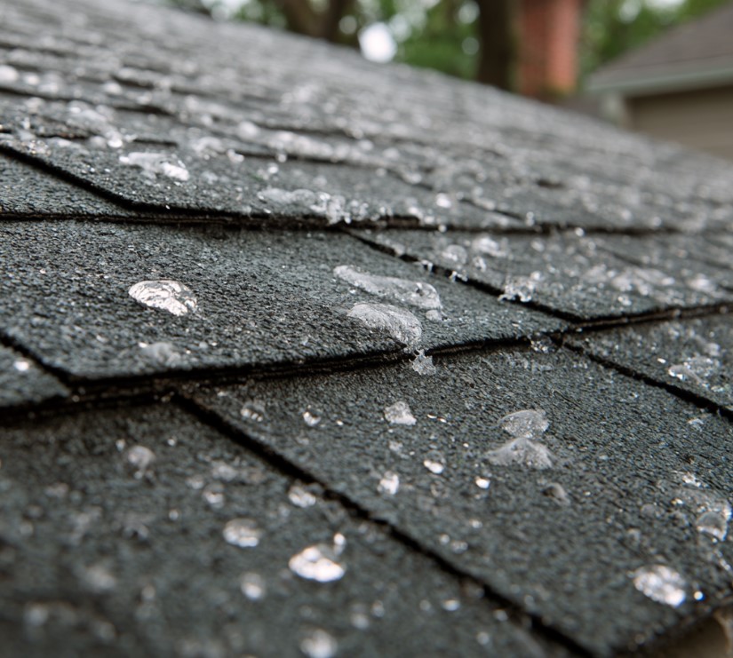 hail damage on New England roof